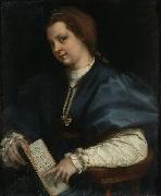 Andrea del Sarto Lady with a book of Petrarch's rhyme china oil painting artist